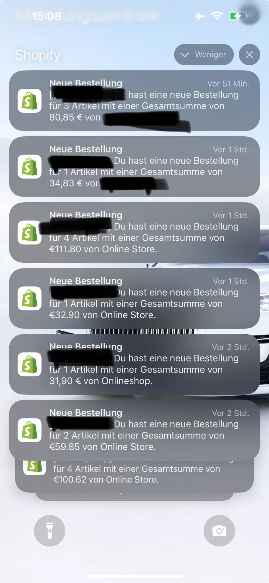 Shopify Push Notifications — Neue Bestellungen kommen rein